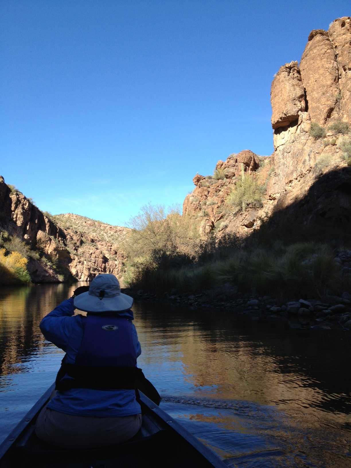 Canoeing on Canyon Lake, 40 miles east of Phoenix.