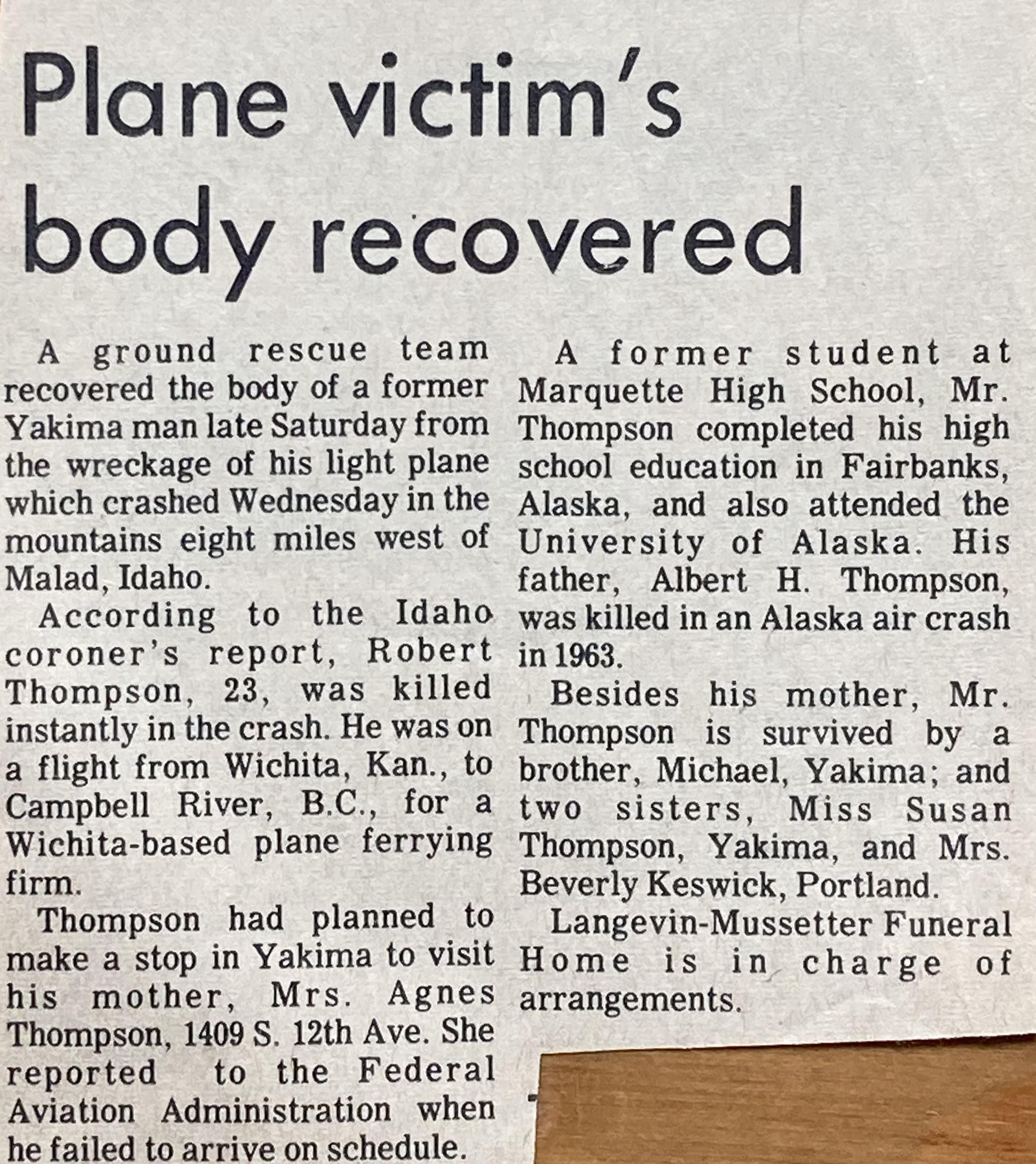 Plane crash news.