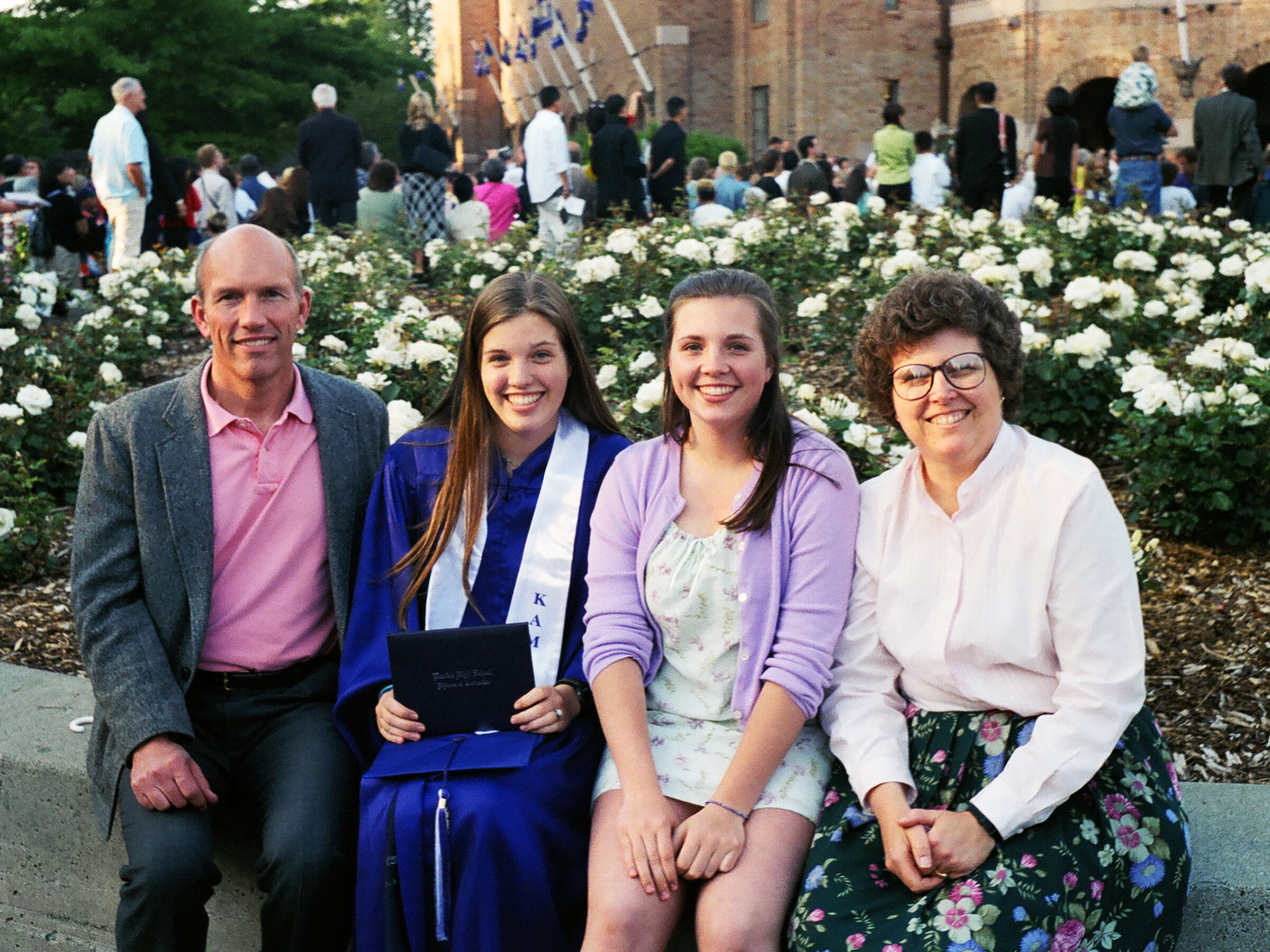 Erika graduating from high school.