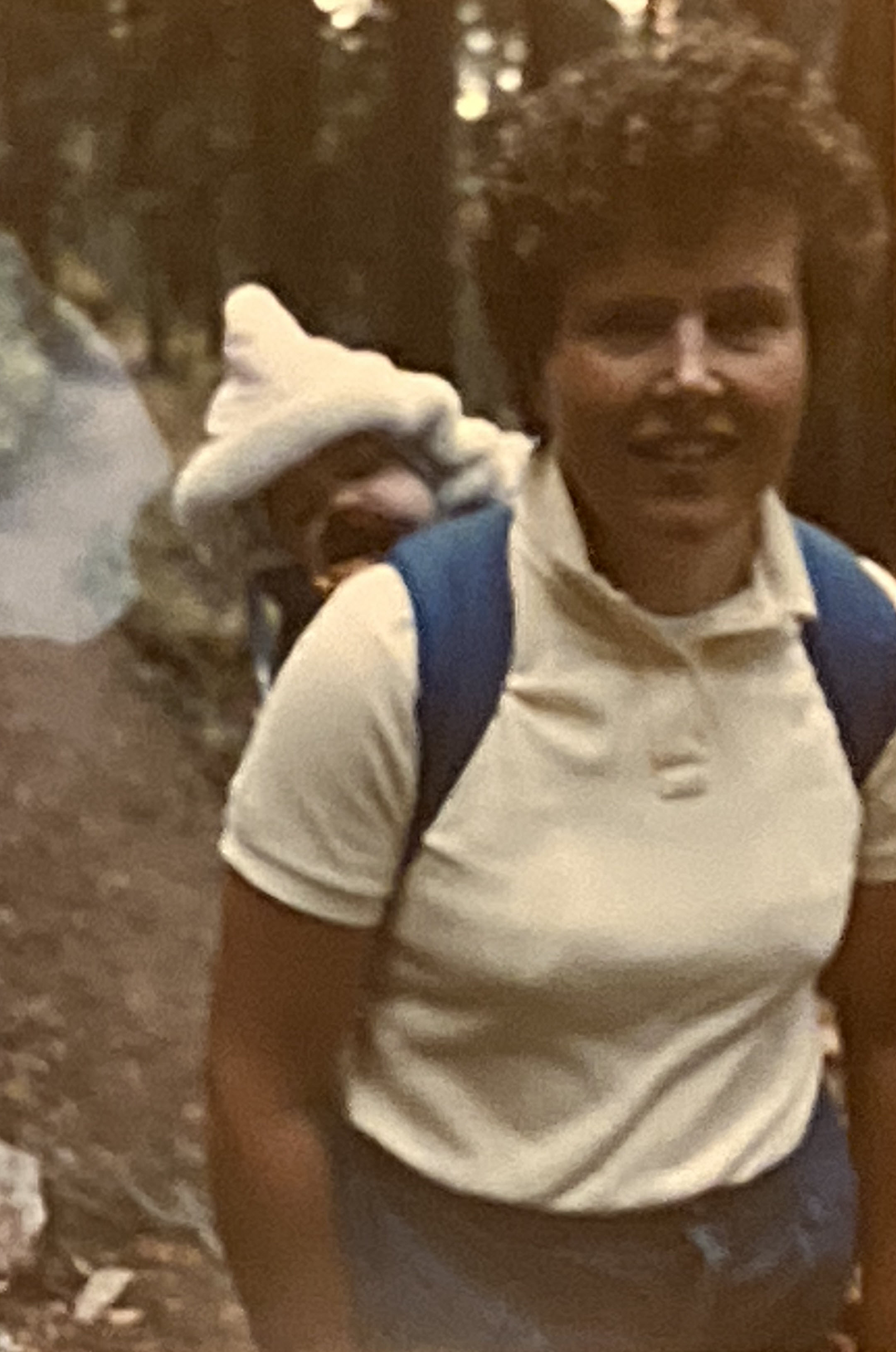 Jane carying Laura on an early hike.