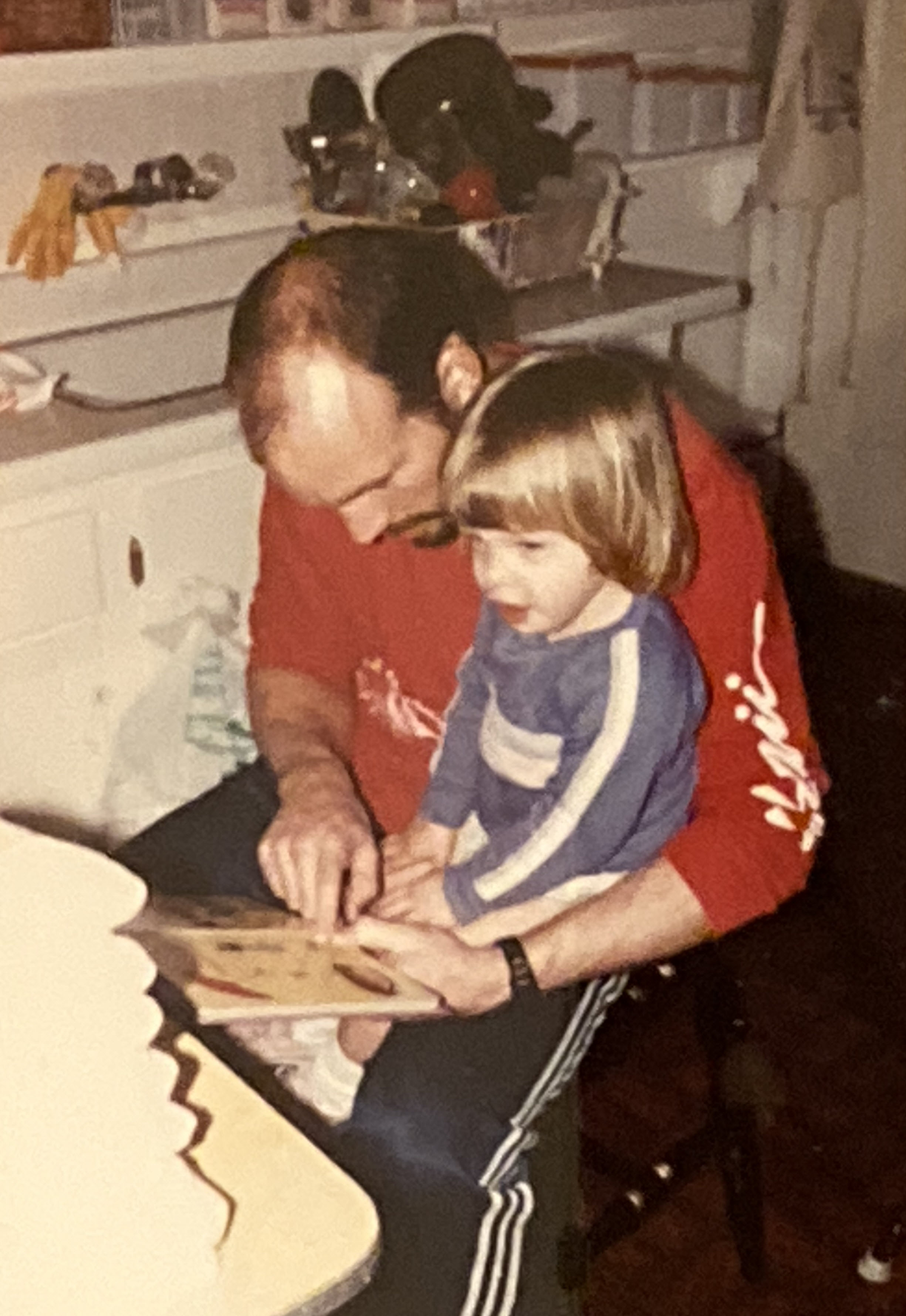 Mike reading with Erika.