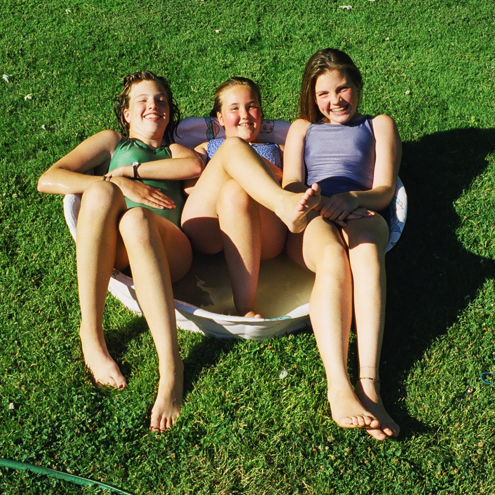 Cooling off in the kiddie pool.