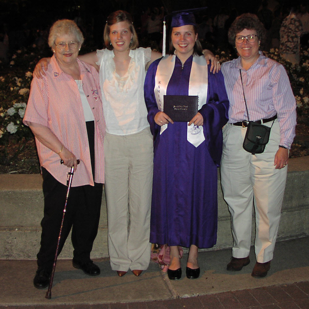 Laura graduating from high school.