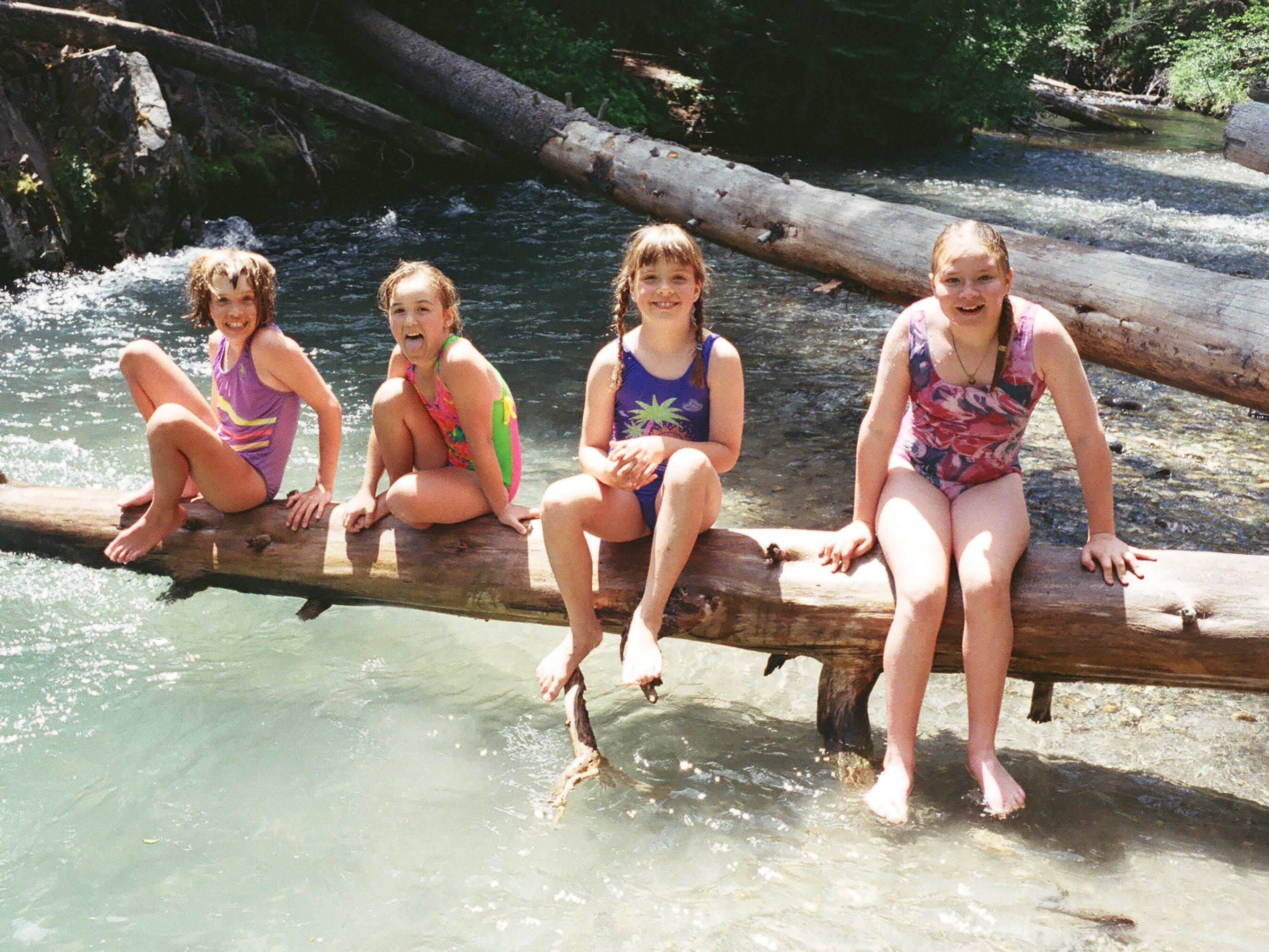 Swimming while on a hike.