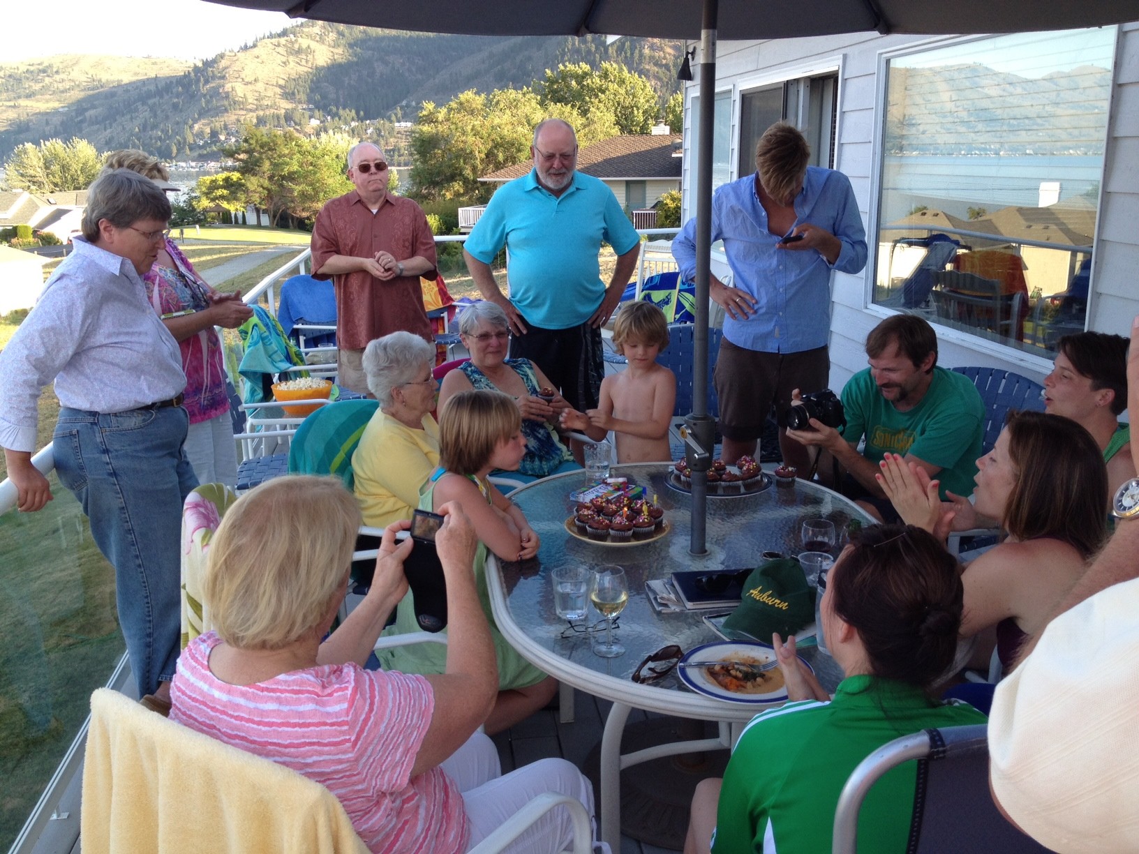 Birthday party on the deck.