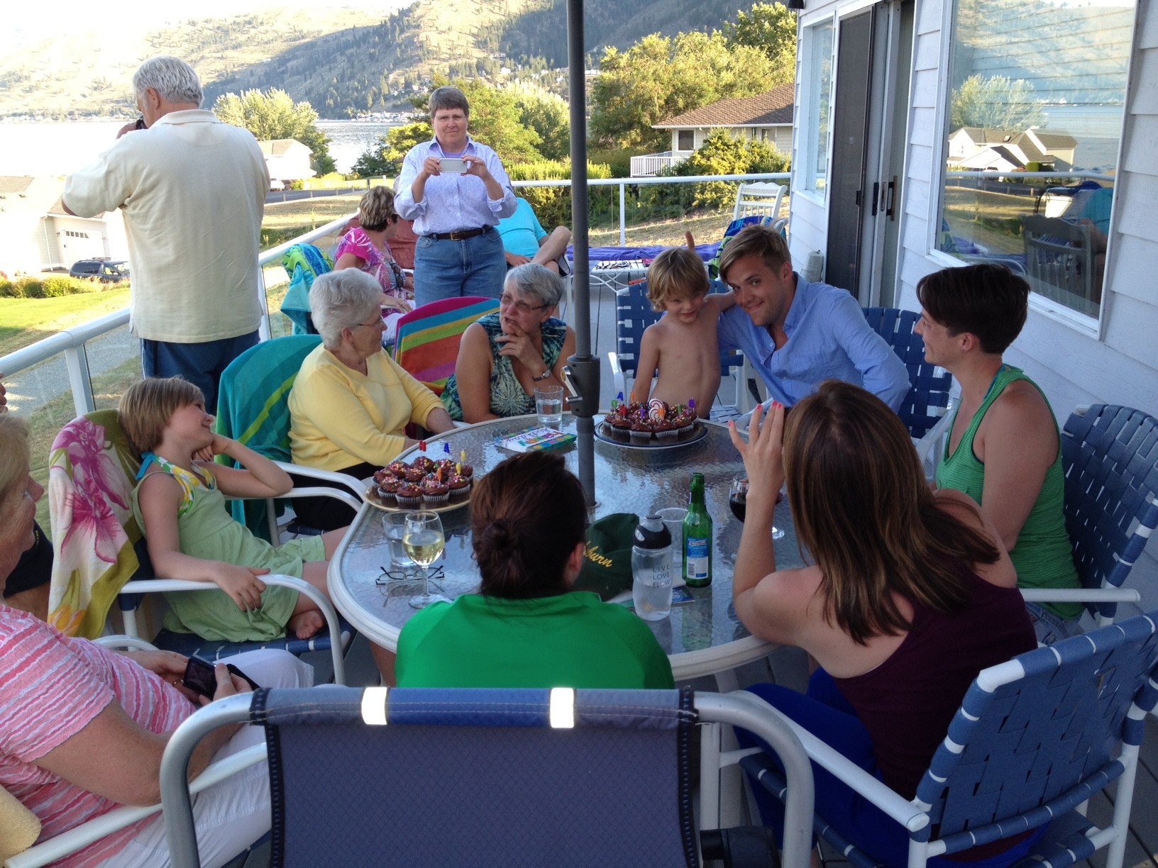 Birthday party on the deck.