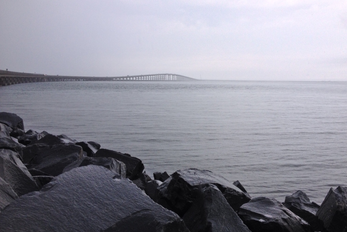 Looking north across Oregon Inlet, south of Nags Head.