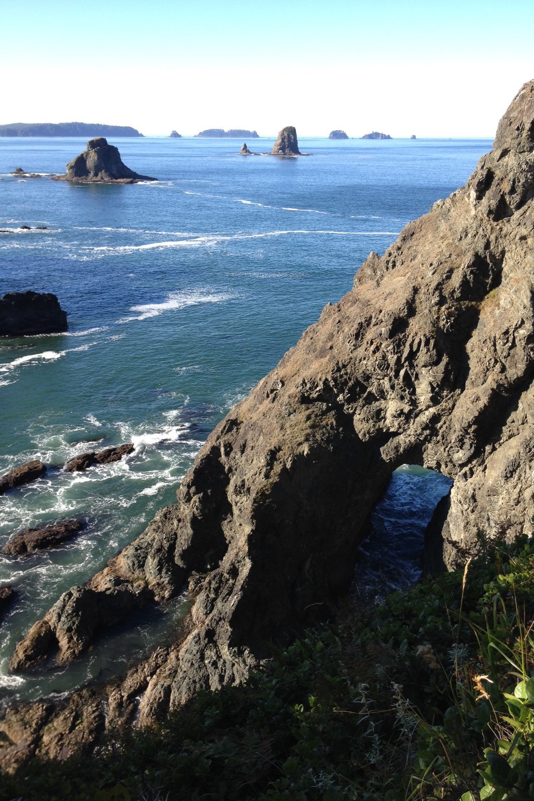 Hiking over headlands.