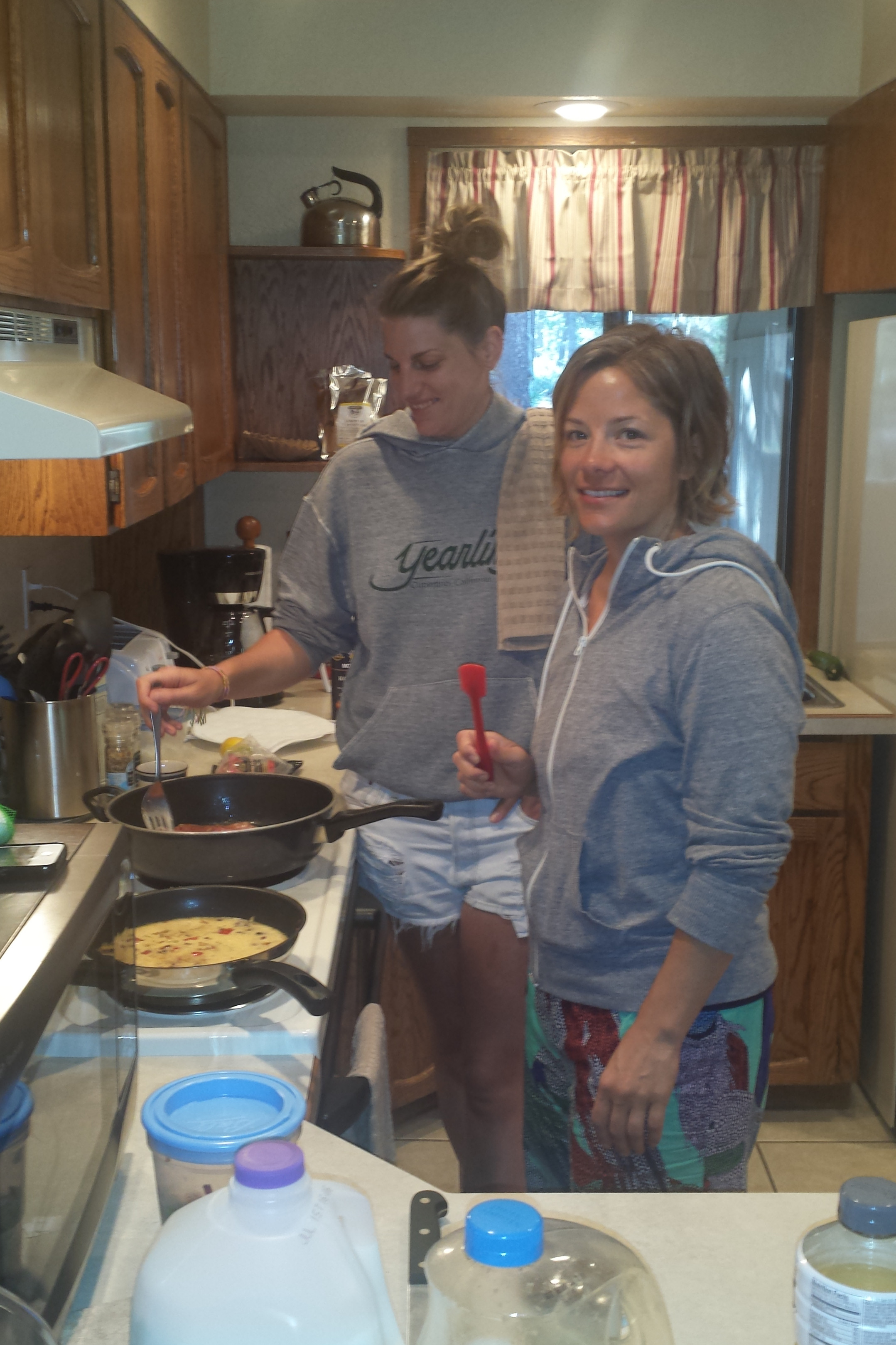 Melanie and Maggie in the kitchen.