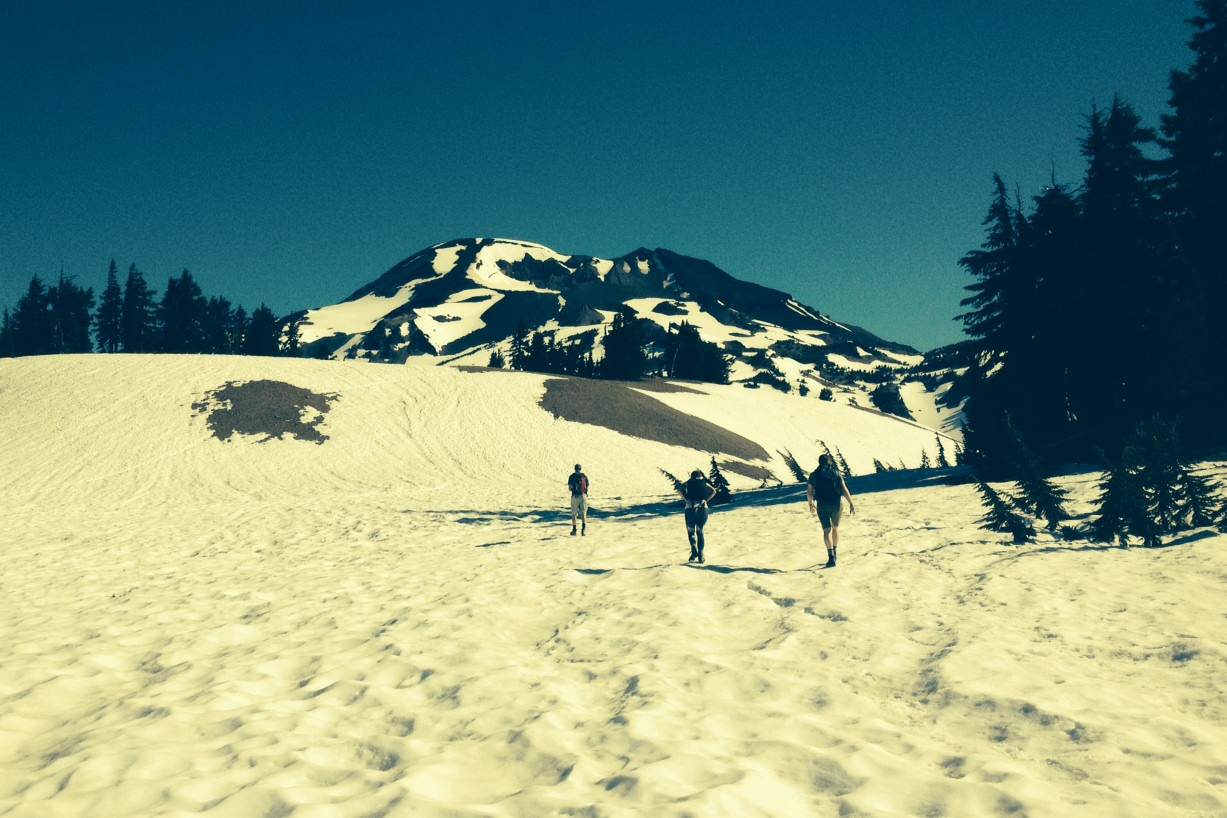 Ascending on snow.