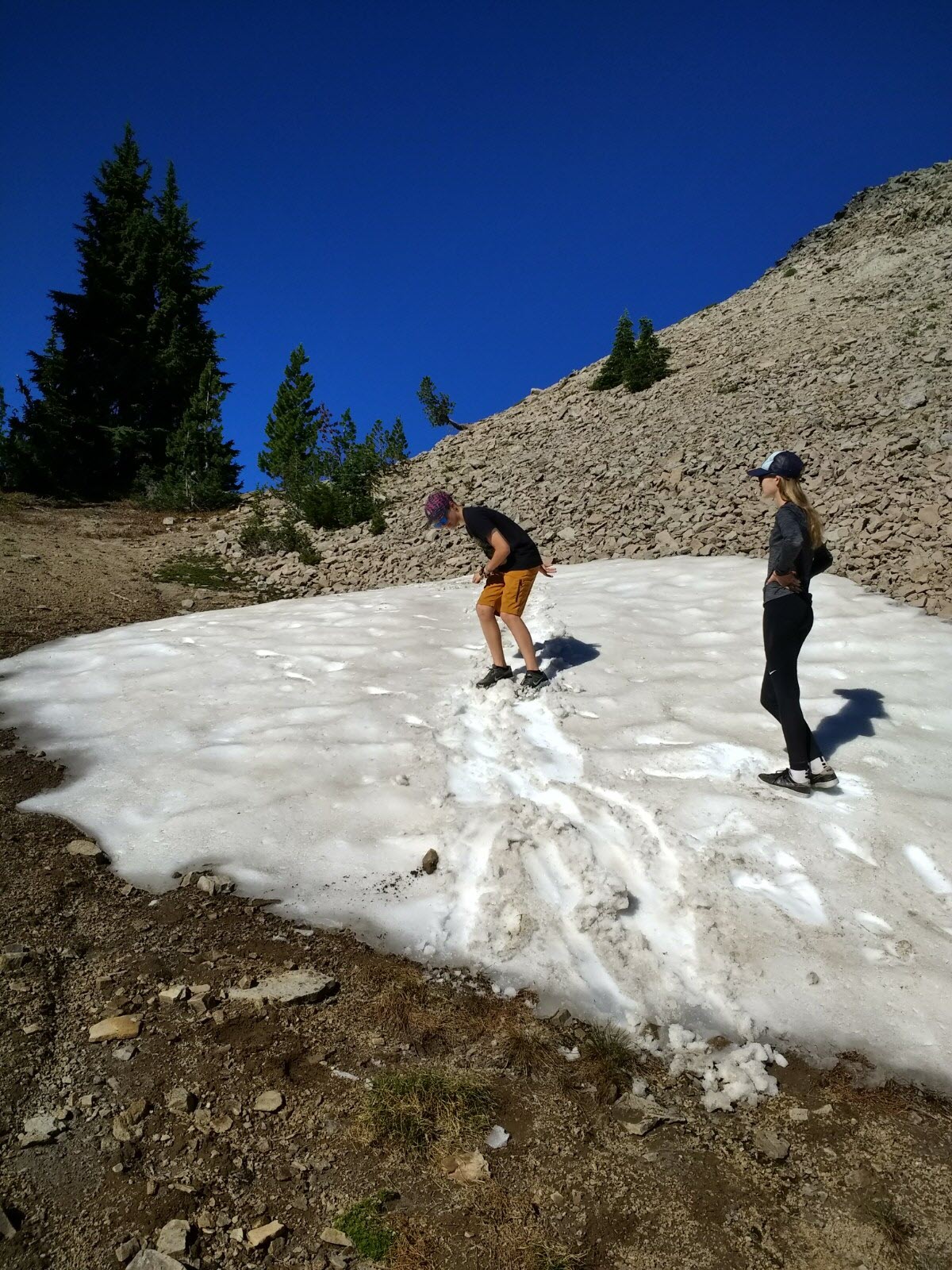 The last of the snow on Shellrock.